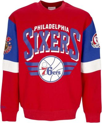 Mitchell & Ness NBA All Over Crew Sweatshirt - Heren - Sweatshirts - Veelkleurig - XL - Katoen - Hoodies & sweatvesten