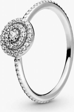 Pandora Womens Clear Cubic Zirconia Ring In Silver