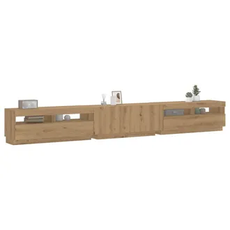 vidaXL Vidaxl - Mobile Porta Tv Con Led Artigianale 300x35x40 Cm Multistrato