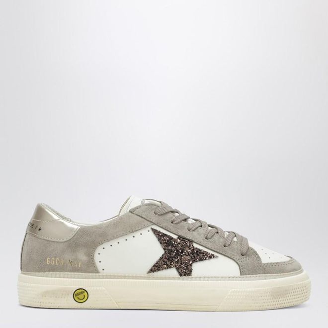 White/taupe May sneakers with glitter star