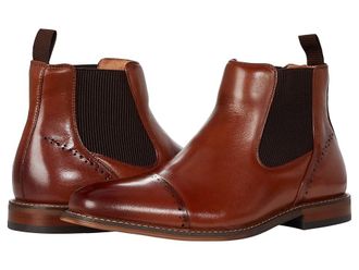 Stacy Adams Maury Cap Toe Chelsea Boot Mens Boots Cognac : 8 M, Leather/Synthetic