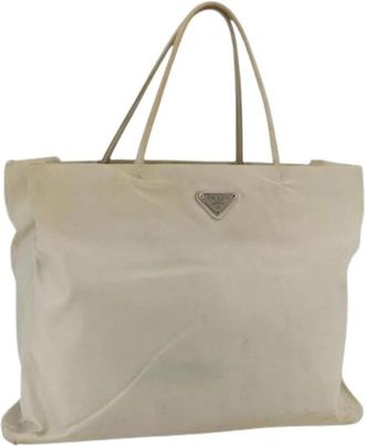 Prada Pre-owned Nylon Tote Bag - Dames - Vintage Shopper - Beige - ONE Size - Nylon - Vintage