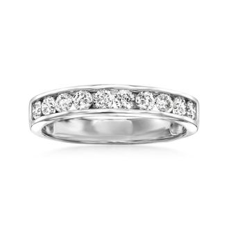 Ross-Simons Channel-Set Diamond Wedding Band in 14kt White Gold