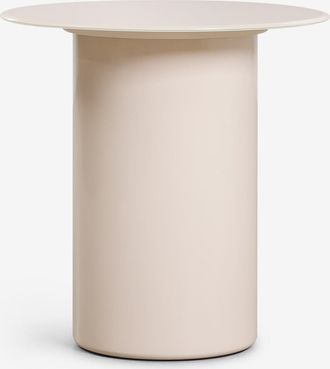 Sklum Mesa Auxiliar Redonda &Oslash;50 Cm En Vidrio Templado Y Mdf Asgri Sklum