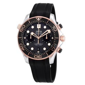 Omega Pre-owned Omega Seamaster Diver 300M Co-Axial Master Chronograph Black Dial Mens Watch 210.22.44.51.01.001