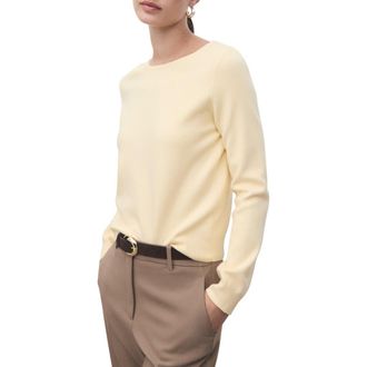 Mango Fine Gauge Crewneck Sweater in Vanilla at Nordstrom Rack, Size 3 X