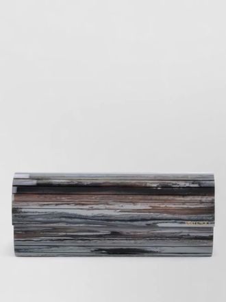 Jimmy Choo London rectangular clutch striped pattern chain strap