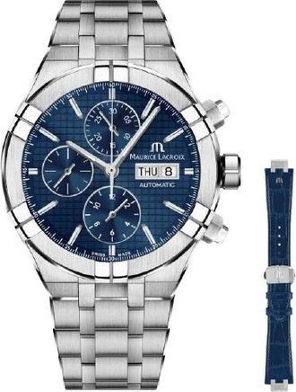 Maurice Lacroix Chronograph Automatic Blue Dial Mens Watch AI6038-SS002-430-2