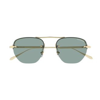 Montblanc Mb0404s Gold-Finish Metal Sunglasses with Rimless Design