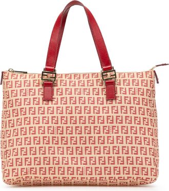 Fendi Pre-owned Womens Zucca Print Tote Bag - Light Pink Textile - One Size
