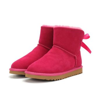 Generic QXDZSW Women Warm Bow Snow Winter Boots Women Boots Ankle Boots Fur Shoes Size 34-45 Rose Red