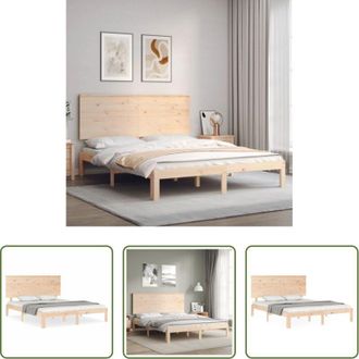 vidaXL Letto king size - Giroletto con Testiera King Size in Legno Massello