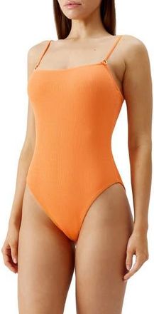 Melissa Odabash Palma One-Piece Swimsuit in Orange Ridges at Nordstrom Rack, Size 10
