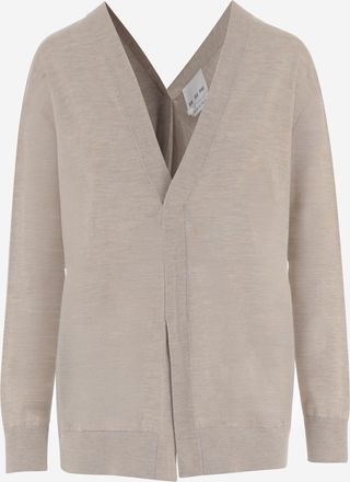 SA SU PHI Womens Knit Cashmere-Silk Beige Knitwear Sweater
