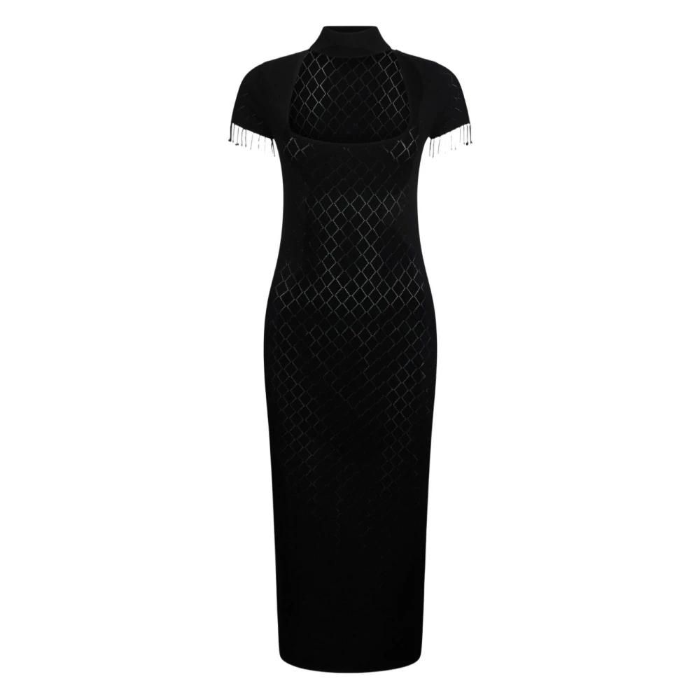 Liu Jo Kleedjes, Dames, Zwart, XS, Polyester, Stijlvolle Jurk Nero