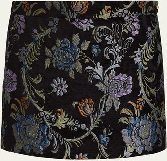 Chlo&eacute; Floral Tapestry Mini Skirt