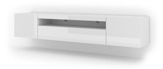 AKL FURNITURE Mueble para TV efecto madera Blanco