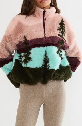 Beach Riot Leona Faux Fur Shearling Pullover in Wilderness Sherpa at Nordstrom, Size X-Small