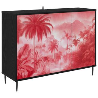 vidaXL Aparador Aachen Roble Negro 102 X 33 X 76 Cm Vidaxl