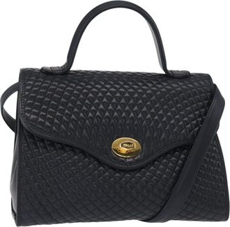 Bally Vintage Quilted Leather Leather Handbag (Pre-Owned)