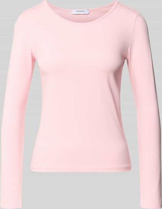 Zabaione Longsleeve mit geripptem Rundhalsausschnitt in Rosa, Gr&ouml;&szlig;e XXL