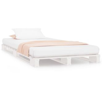 Berkfield Home Pallet Bed White 75x190 cm Small Single Solid Wood Pine