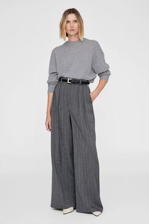 Anine Bing Lee Crew Sweater in Medium Heather Grey at Nordstrom, Size X-Small
