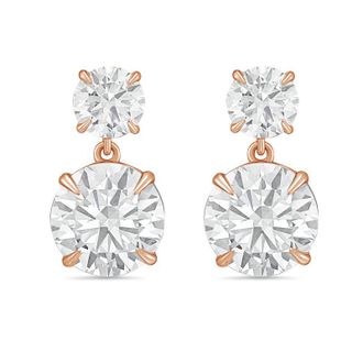 Diana M. Jewels 14KT RG 8.00 Ct TW of Lab grown round diamonds drop earrings