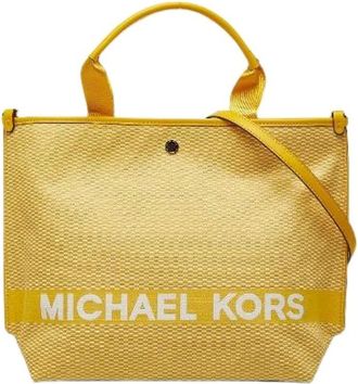 Michael Kors Pre-owned Tote Bags, female, Yellow, Size: ONE SIZE Pre-owned Canvas Tote Bag