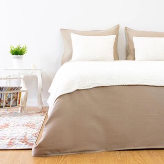 Casa da Laura Funda n&oacute;rdica geom&eacute;trico 100% algod&oacute;n marr&oacute;n cama 135/150 cm (240 x 22