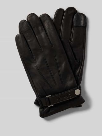 Calvin Klein Handschuhe mit Woll-Anteil in Leder-Optik in BLACK, Gr&ouml;&szlig;e L/XL