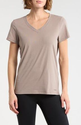 DKNY Solid V-Neck T-Shirt in Mushroom at Nordstrom Rack, Size X-Small