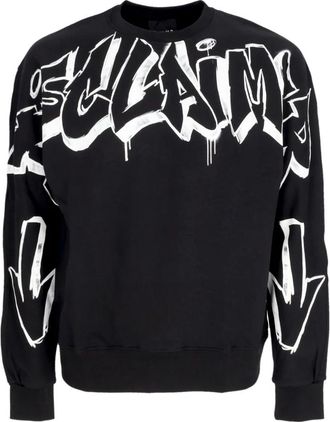 Disclaimer Logo Crewneck Sweatshirt Zwart/Wit - Heren - Sweatshirts - Zwart - XL - Katoen - Hoodies & sweatvesten
