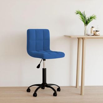 vidaXL Silla De Oficina Giratoria De Terciopelo Azul Vidaxl