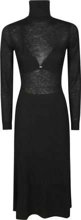 Elisabetta Franchi Gebreide Jurk - Dames - Kleedjes - Zwart - M - Kleedjes