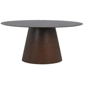 Moloo Mesa de comedor ovalada para 6 personas 160 cm nogal