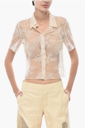 Off-white Lace Bowling Shirt ROMANTIC size M