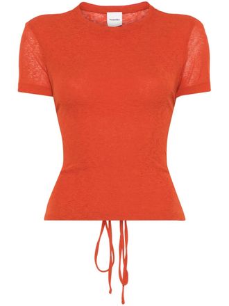 Nanushka Liema cropped T-shirt - women - Recycled Polyester - L - Orange
