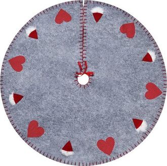 OEM Manta Redonda De Fieltro Con Forma De &Aacute;rbol - Protecci&oacute;n Contra Las Agujas De Pino. Mantel Individual Con Estampado De Pino Y Pap&aacute; Noel - Gris