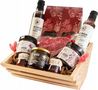 OEM Cesta De Regalo: Un Regalo Del Coraz&oacute;n, T&eacute;, Chocolate Y Sirope De Frambuesa