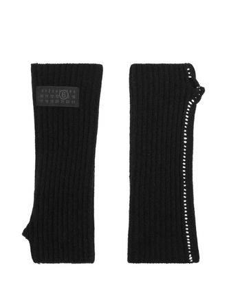 Maison Margiela label detail gloves - Black