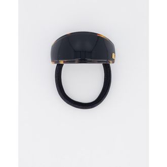 Alexandre de Paris Notre Dame Acetate Hair Tie in Black Tortoise at Nordstrom
