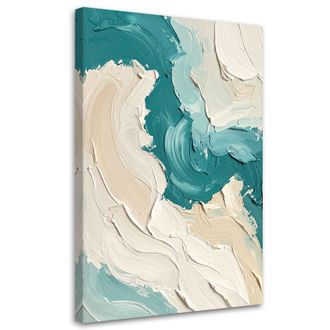 Feeby Impresi&oacute;n De Imagen, Imitaci&oacute;n Abstracta De Pintura En Colores Beige Y Turquesa, 80x120
