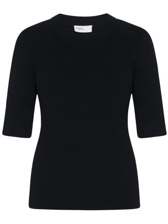 Rosetta Getty ribbed shortsleeved T-shirt - women - Virgin Wool/Polyester - S - Black