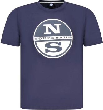 North Sails Tops, Heren, Blauw, 3Xl, Katoen, Blauw Katoenen Nautische Stijl T-Shirt
