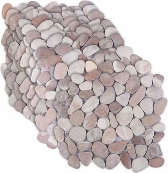 vidaXL Baldosas De Guijarros Beige Y Rosa P&aacute;lido 30 X 30 Cm Vidaxl