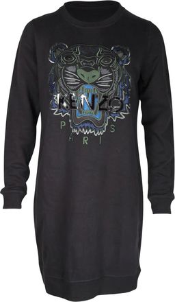 Kenzo Abito modello felpa in cotone con ricamo - Nero