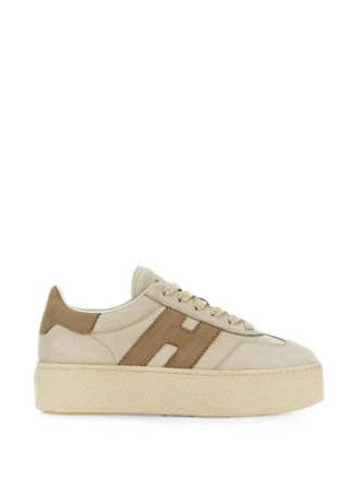 Hogan Beige Logo Platform Sneakers