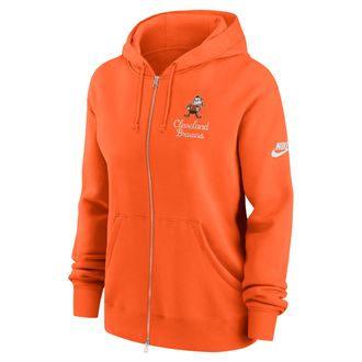 Nike Cleveland Browns Phoenix Rewind Nike Womens NFL Full-Zip Hoodie in Orange | 01D689N93V-AU3