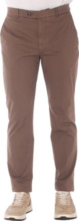 Berwich Pantalone Cropped Relaxed Fit - Heren - Chinos - Bruin - L - Katoen - Broeken